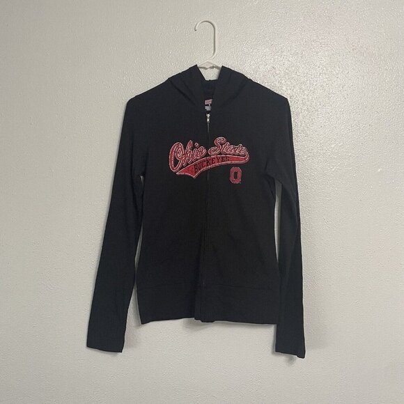 Womens Size Small Ohio State Buckeyes Hoodie Zip Up Long Sleeve 100% Cotton (U5) - Picture 1 of 5